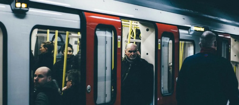 People on a train in London 